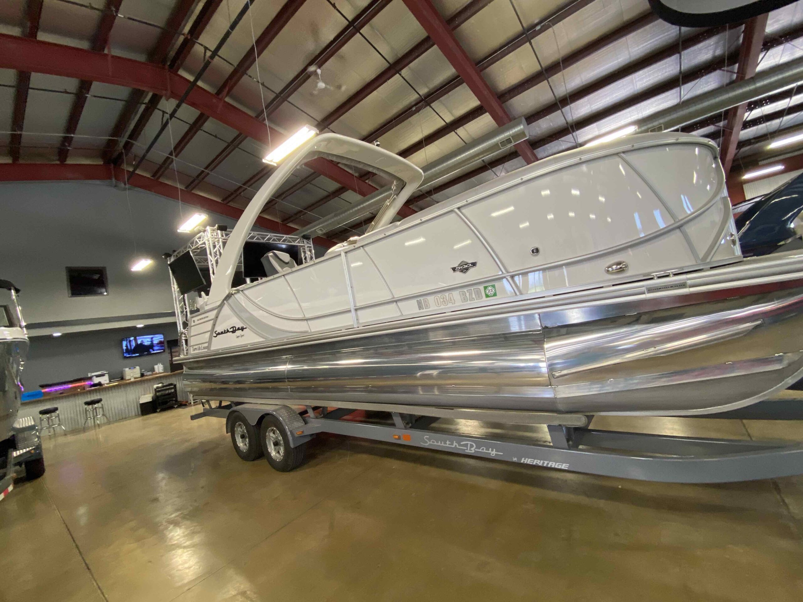 2018 South Bay Pontoon Boat for Sale at Valley Marine Showroom.