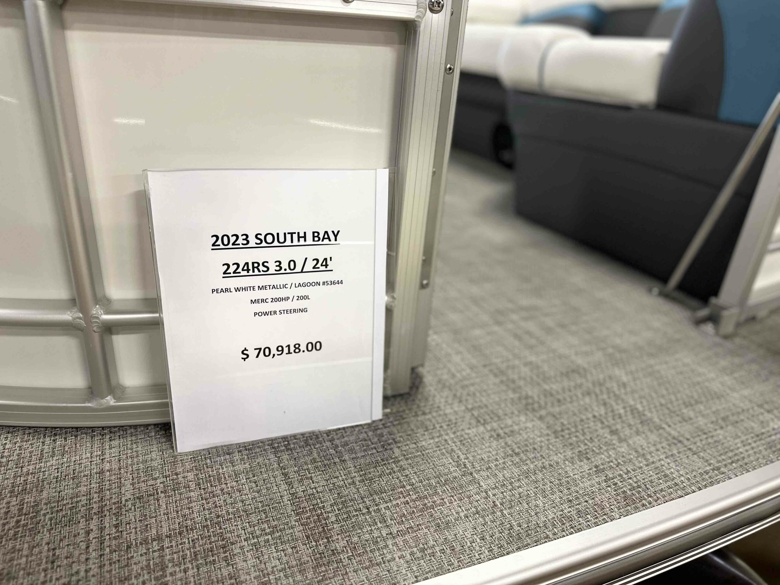 Pricing for the 2023 South Bay 523 RS White and Blue.