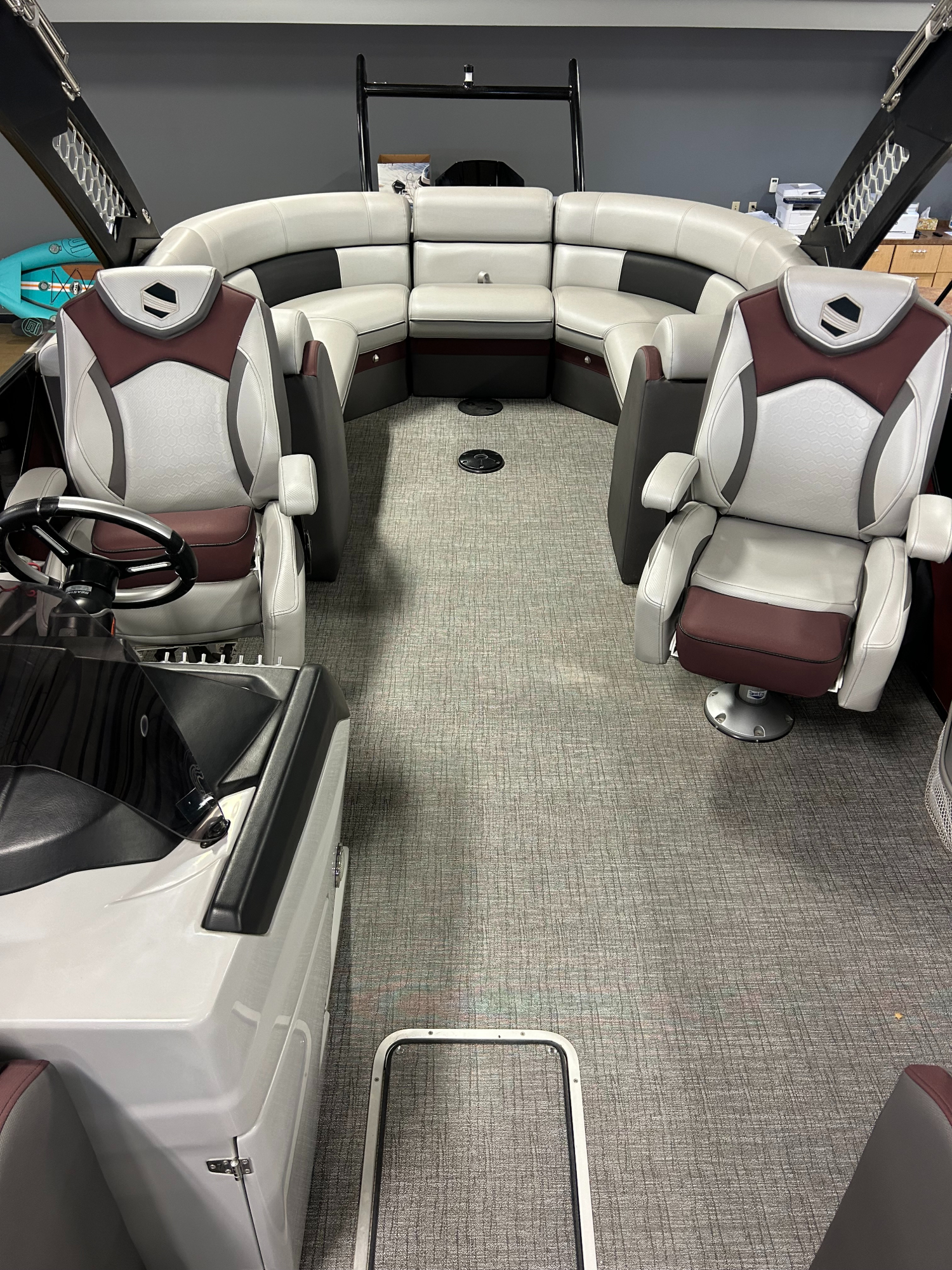 Interior of 2020 South Bay 525RS, Black and Rust